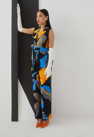 Studio Rigu-Black Starry Night Blazer With Trouser-INDIASPOPUP.COM