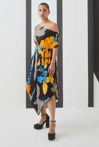 Studio Rigu-Midnight Draped Dress-INDIASPOPUP.COM