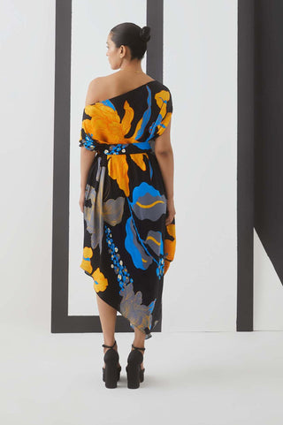 Studio Rigu-Midnight Draped Dress-INDIASPOPUP.COM