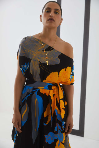 Studio Rigu-Midnight Draped Dress-INDIASPOPUP.COM