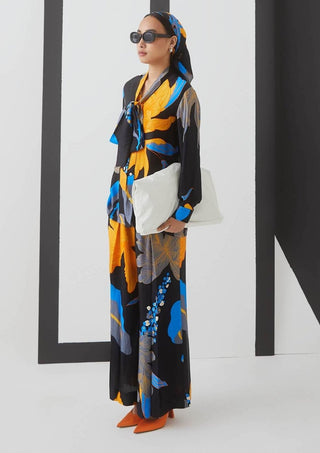 Studio Rigu-Black Midnight Knot Shirt With Pants-INDIASPOPUP.COM