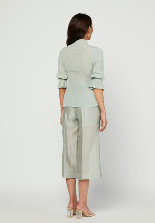 Meadow-Green Blouse With Pants-INDIASPOPUP.COM