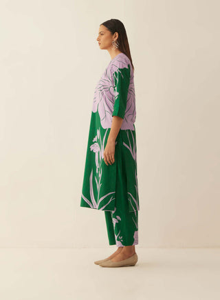 Shivani Bhargava-Green Floral Kurta And Pant-INDIASPOPUP.COM