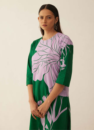 Shivani Bhargava-Green Floral Kurta And Pant-INDIASPOPUP.COM