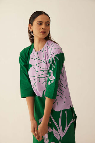Shivani Bhargava-Green Floral Kurta And Pant-INDIASPOPUP.COM
