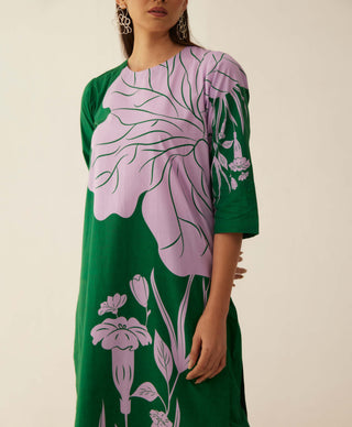 Shivani Bhargava-Green Floral Kurta And Pant-INDIASPOPUP.COM