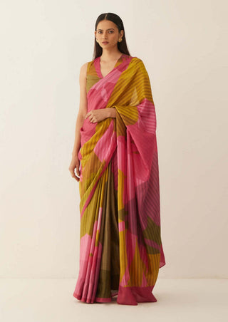 Shivani Bhargava-Multicolor Natural Silk Sari And Unstitched Blouse-INDIASPOPUP.COM