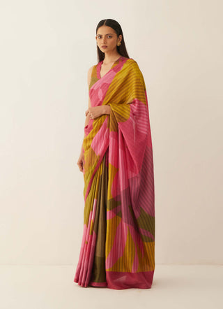 Shivani Bhargava-Multicolor Natural Silk Sari And Unstitched Blouse-INDIASPOPUP.COM