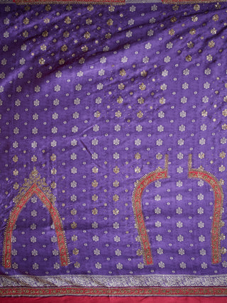 Ri.Ritu Kumar-Pink & Purple Saree With Unstitched Blouse-INDIASPOPUP.COM