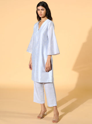 Meadow-Snowdrop Windflower Tunic Set-INDIASPOPUP.COM