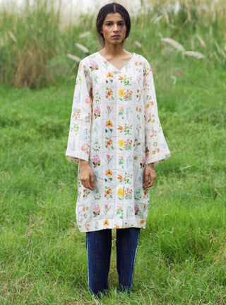 Pozruh-Light Yellow Edun Tunic-INDIASPOPUP.COM