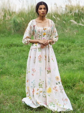 Pozruh-Light Yellow Alysa Maxi Dress-INDIASPOPUP.COM