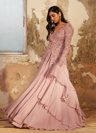 Shloka Khialani-Lillie Lilac Embroidered Lehenga Set-INDIASPOPUP.COM