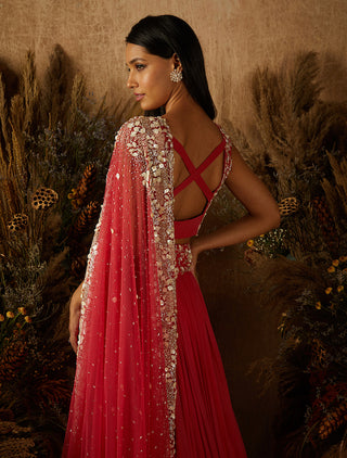 Shloka Khialani-Coral Caroline Embellished Lehenga Set-INDIASPOPUP.COM