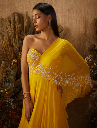 Shloka Khialani-Yellow Avery Cape Anarkali-INDIASPOPUP.COM