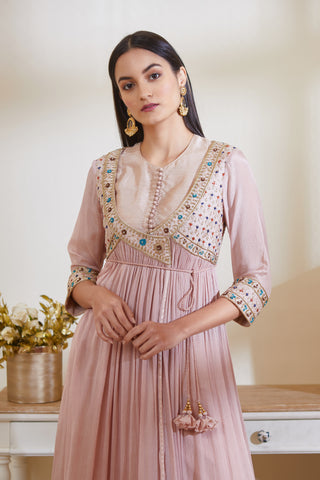 Shyam Narayan Prasad-Old Rose Pink Angrakha Set-INDIASPOPUP.COM