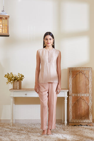 Shyam Narayan Prasad-Old Rose Pink Angrakha Set-INDIASPOPUP.COM