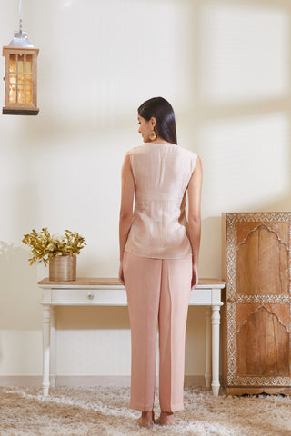 Shyam Narayan Prasad-Old Rose Pink Angrakha Set-INDIASPOPUP.COM