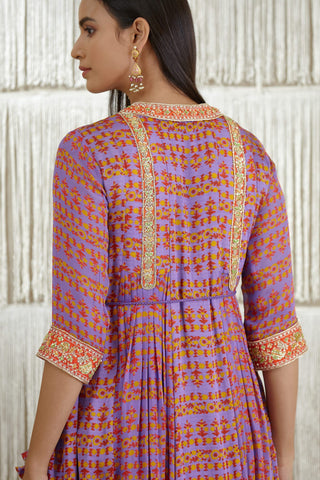 Shyam Narayan Prasad-Purple Embroidered Anarkali Set-INDIASPOPUP.COM
