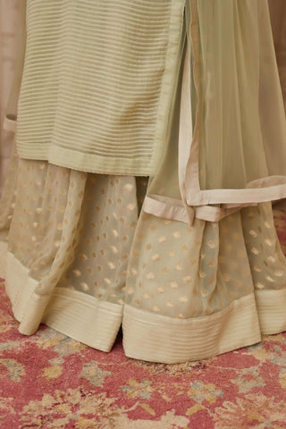 Shyam Narayan Prasad-Green Embroidered Kurta With Skirt Set-INDIASPOPUP.COM