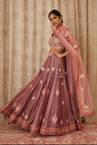 Shyam Narayan Prasad-Purple Embroidered Lehenga Set-INDIASPOPUP.COM