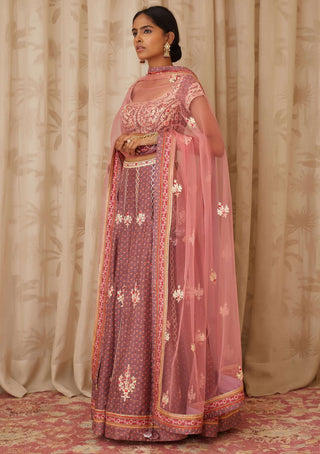 Shyam Narayan Prasad-Purple Embroidered Lehenga Set-INDIASPOPUP.COM