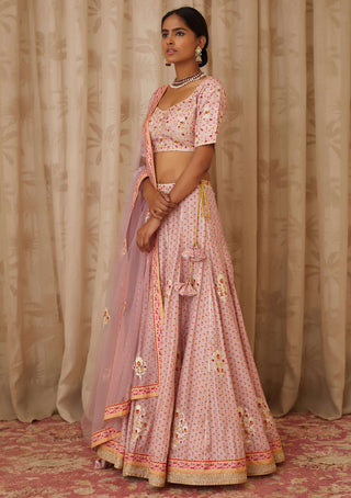 Shyam Narayan Prasad-Purple Embroidered Lehenga Set-INDIASPOPUP.COM