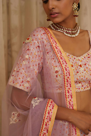 Shyam Narayan Prasad-Purple Embroidered Lehenga Set-INDIASPOPUP.COM