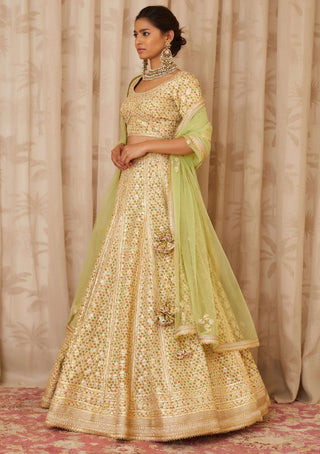 Shyam Narayan Prasad-Green Embroidered Lehenga Set-INDIASPOPUP.COM