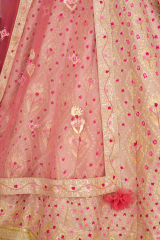 Shyam Narayan Prasad-Pink Embroidered Lehenga Set-INDIASPOPUP.COM