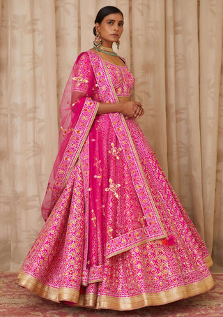 Shyam Narayan Prasad-Pink Embroidered Lehenga Set-INDIASPOPUP.COM