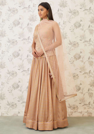 Shyam Narayan Prasad-Orange Embroidered Lehenga Set-INDIASPOPUP.COM