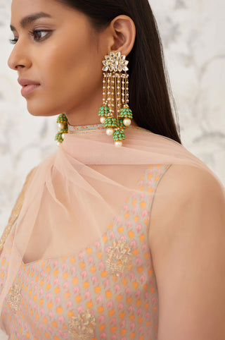 Shyam Narayan Prasad-Orange Embroidered Lehenga Set-INDIASPOPUP.COM