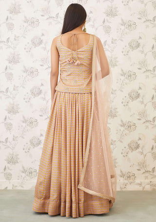 Shyam Narayan Prasad-Orange Embroidered Lehenga Set-INDIASPOPUP.COM