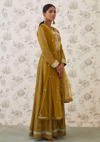 Shyam Narayan Prasad-Green Embroidered Anarkali Set-INDIASPOPUP.COM