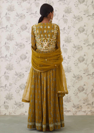 Shyam Narayan Prasad-Green Embroidered Anarkali Set-INDIASPOPUP.COM