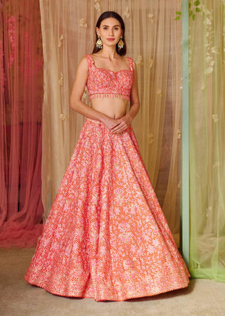 Shyam Narayan Prasad-Bright Pink Gota Embroidered Lehenga Set-INDIASPOPUP.COM