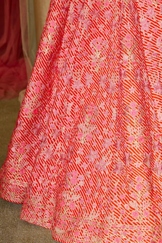 Shyam Narayan Prasad-Bright Pink Gota Embroidered Lehenga Set-INDIASPOPUP.COM