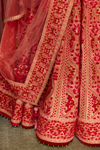 Shyam Narayan Prasad-Multicolor Pink Embroidered Lehenga Set-INDIASPOPUP.COM