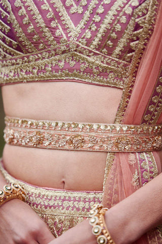 Shyam Narayan Prasad-Neutral Pink Embroidered Lehenga Set-INDIASPOPUP.COM