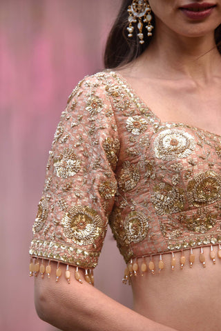 Shyam Narayan Prasad-Neutral Pink Embroidered Lehenga Set-INDIASPOPUP.COM