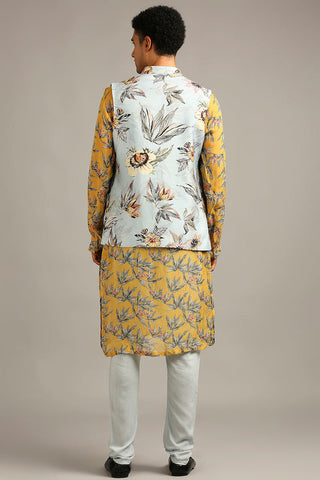 Soup By Sougat Paul-Anthia Floral Printed Bundi With Kurta Set-INDIASPOPUP.COM
