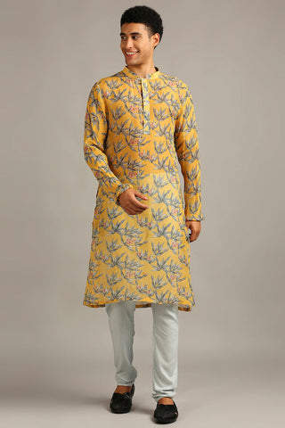Soup By Sougat Paul-Anthia Floral Printed Bundi With Kurta Set-INDIASPOPUP.COM