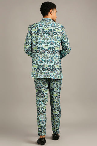 Soup By Sougat Paul-Pastel Floral Printed Bandhgala Set-INDIASPOPUP.COM