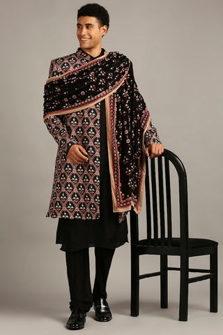 Soup By Sougat Paul-Ethnic Folklore Printed Sherwani Set-INDIASPOPUP.COM