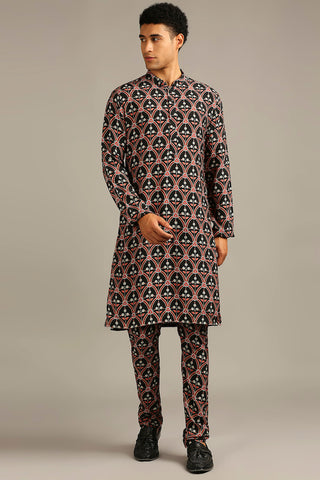 Soup By Sougat Paul-Ethnic Folklore Printed Kurta Set-INDIASPOPUP.COM