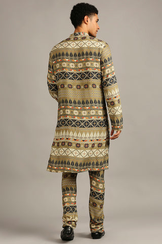 Soup By Sougat Paul-Tiraz Printed Kurta Set-INDIASPOPUP.COM