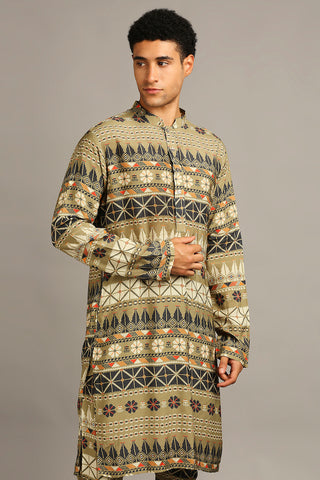 Soup By Sougat Paul-Tiraz Printed Kurta Set-INDIASPOPUP.COM
