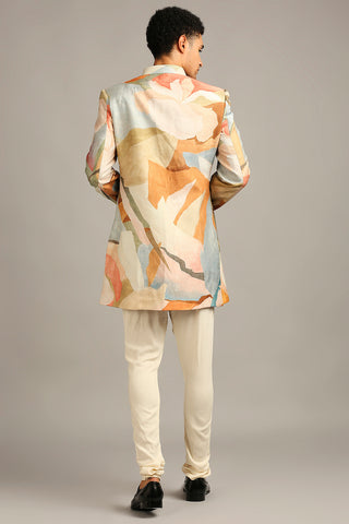 Soup By Sougat Paul-Conversational Printed Sherwani Set-INDIASPOPUP.COM