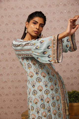 Soup By Sougat Paul-Blue Sarouk Embroidered Angarkha With Pants-INDIASPOPUP.COM